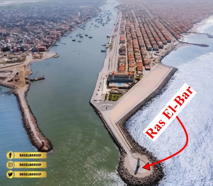 Ras El Bar fresh water of nile meet saline water of Mediterranean Sea 4